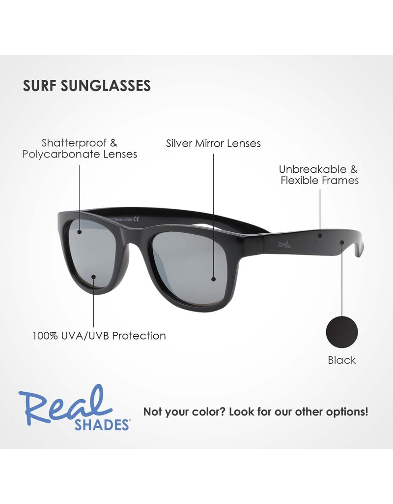 Real Shades Black Surf Unbreakable UV Iconic Sunglasses 4y+