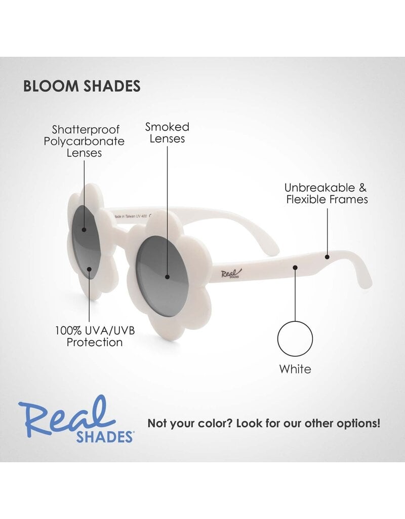Real Shades White Bloom Unbreakable UV Sunglasses 4y+
