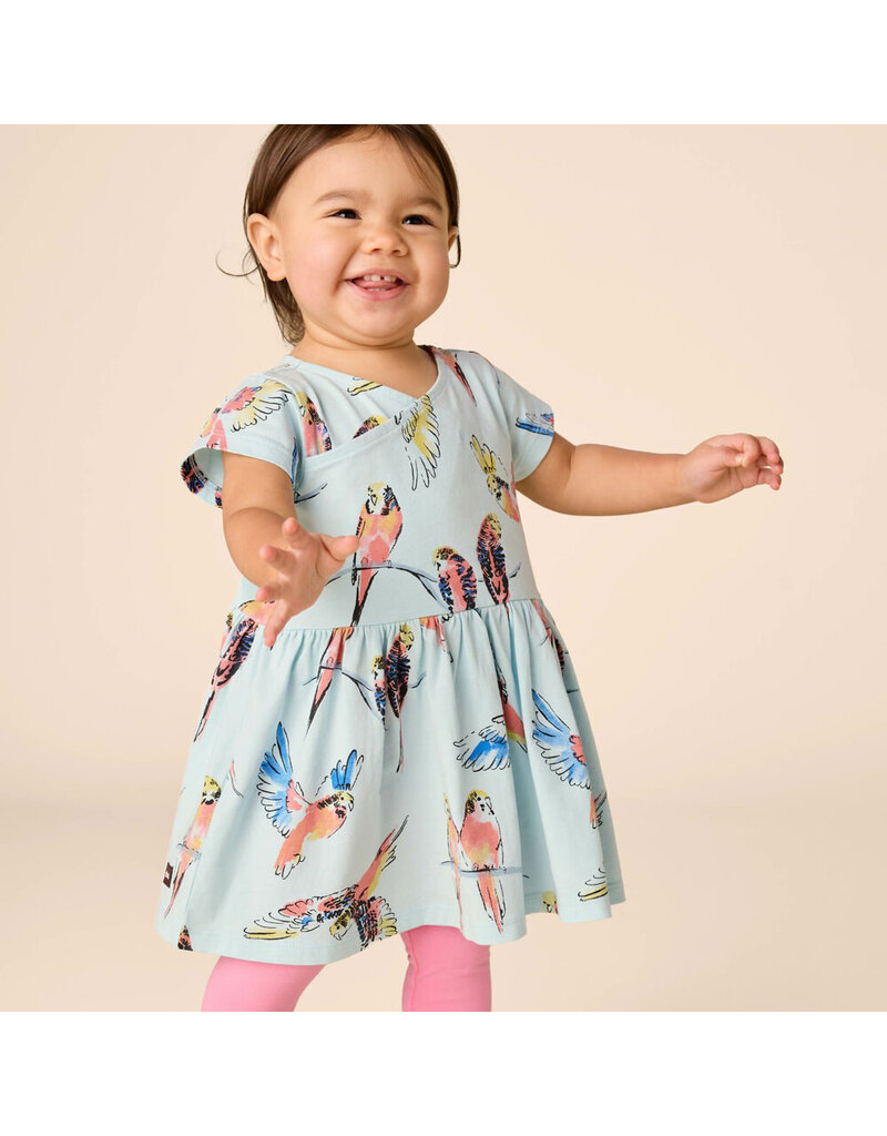 Tea Collection Pop Parrots Wrap Dress