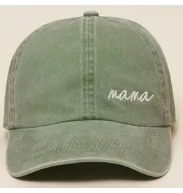Mama Embroidered Baseball Hat, Green