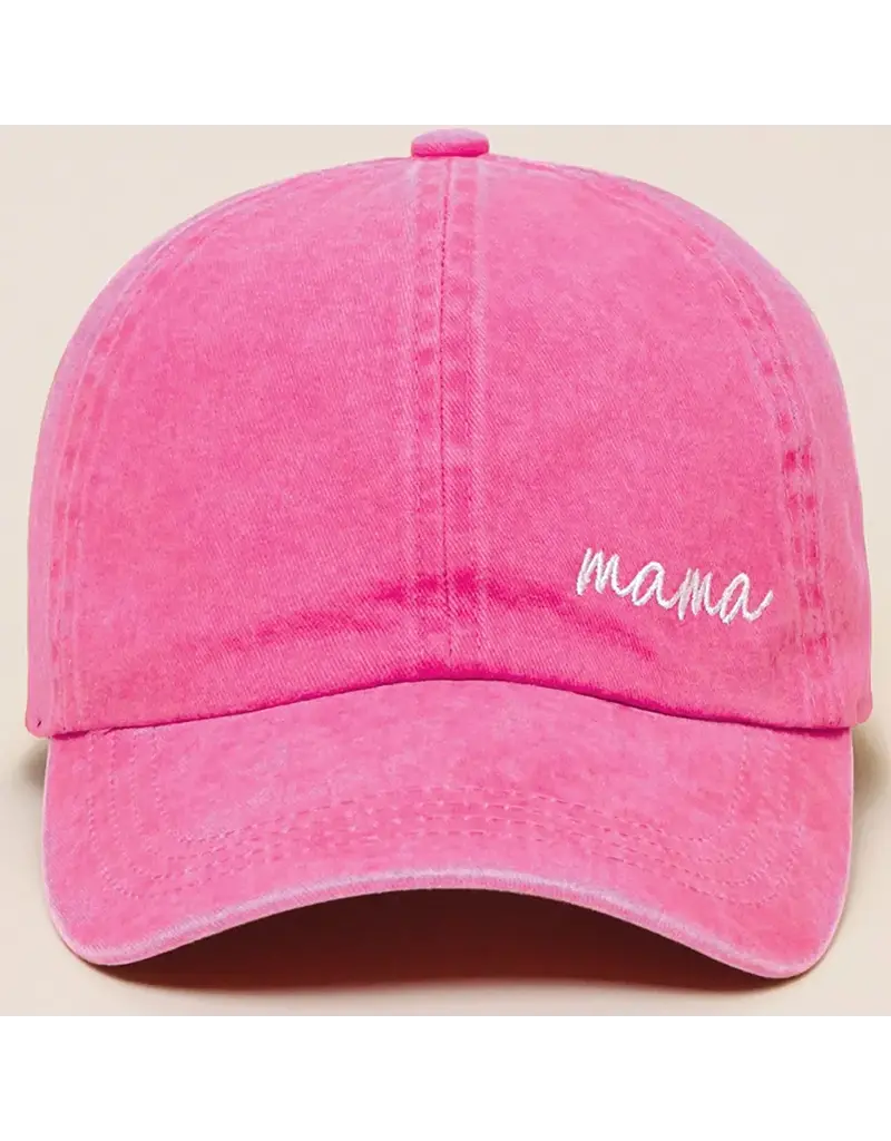 Mama Embroidered Baseball Hat, Pink