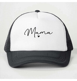 Mama Trucker Hat, Black/White