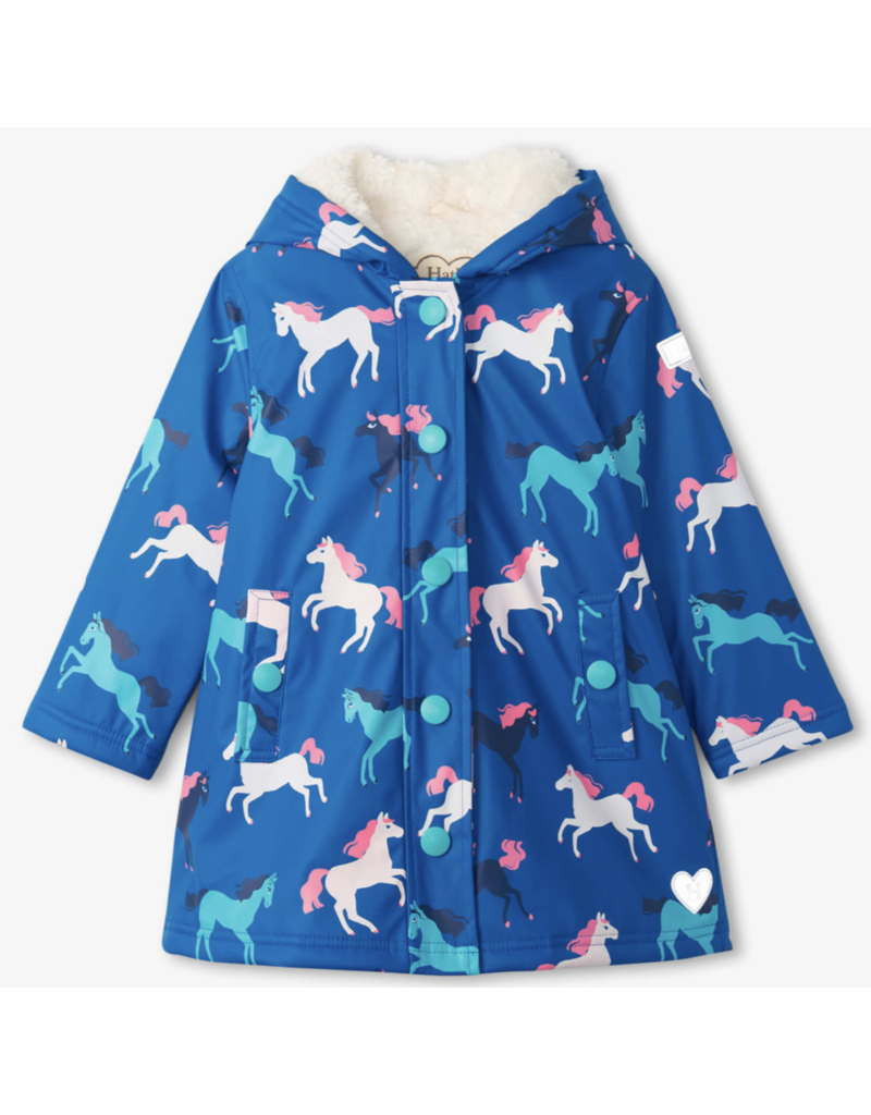 Hatley Horses Colour Changing Sherpa Splash Jacket