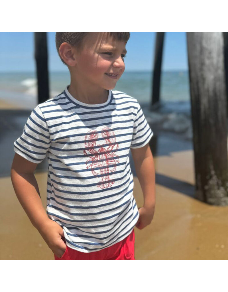 Newquay Lobster Tee Blue Gauze