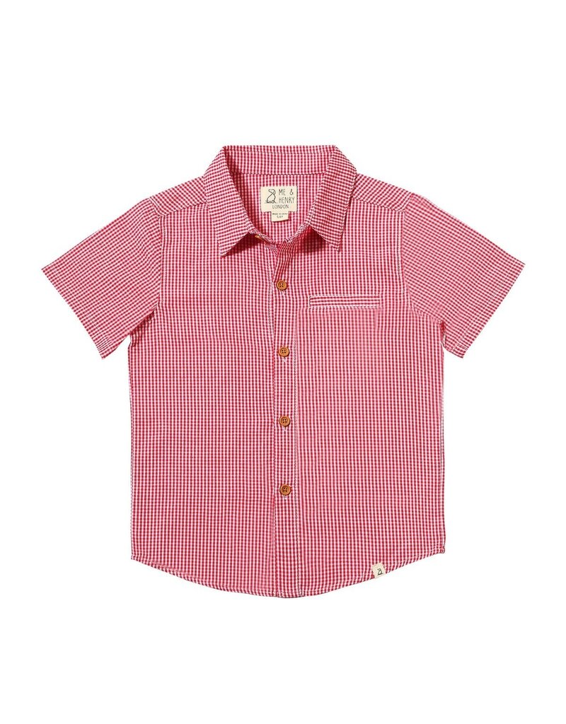 Newport Woven Shirt Red Micro Plaid