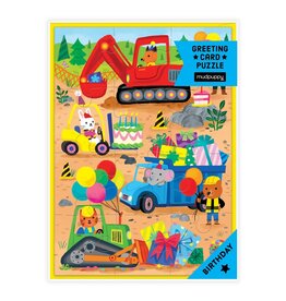 Mudpuppy Construction Site Birthday Greeting Card Puzzle