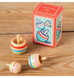 Wooden Spinning, Tops Set of 3