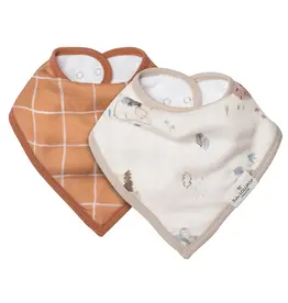 Loulou Lollipop Muslin Bandana Bib Set, Cozy Forest, 2pk