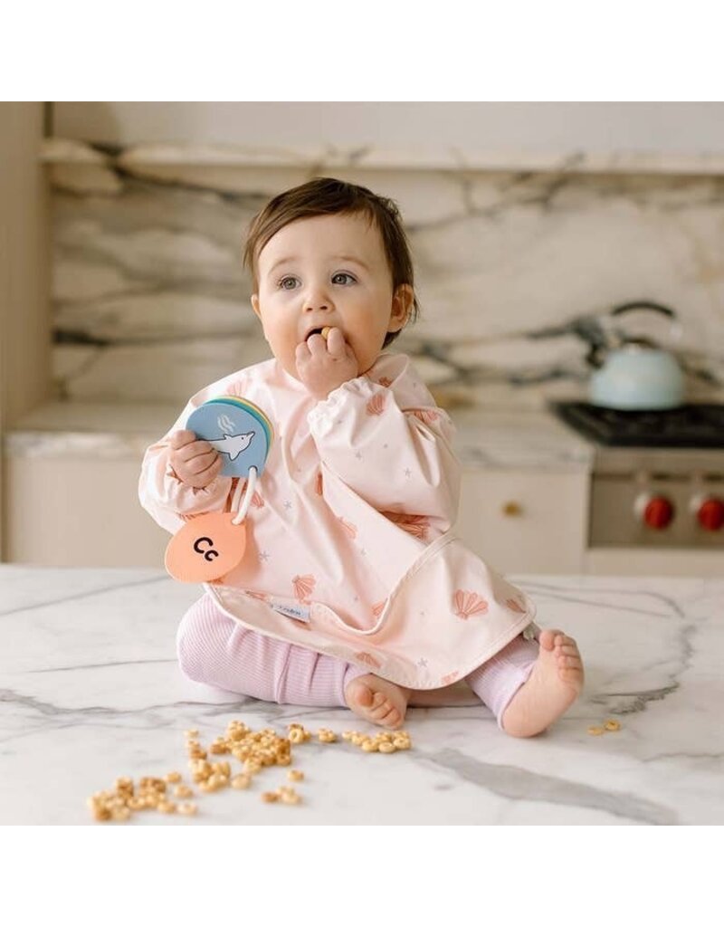 Loulou Lollipop Long Sleeve Waterproof Bib - Seashells