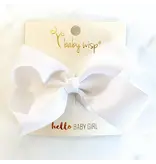 Baby Wisp Sadie Ribbon Big Bow Hair Clip, White