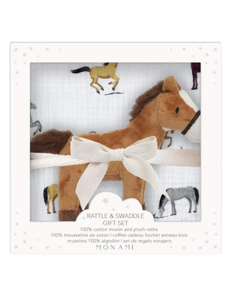 Mon Ami ‘Chantilly’ Blanket & Rattle Gift Set
