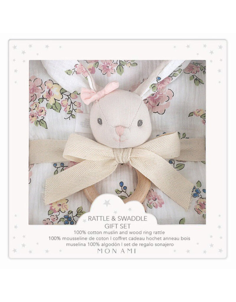 Mon Ami Parisian Floral Muslin Swaddle Gift Set