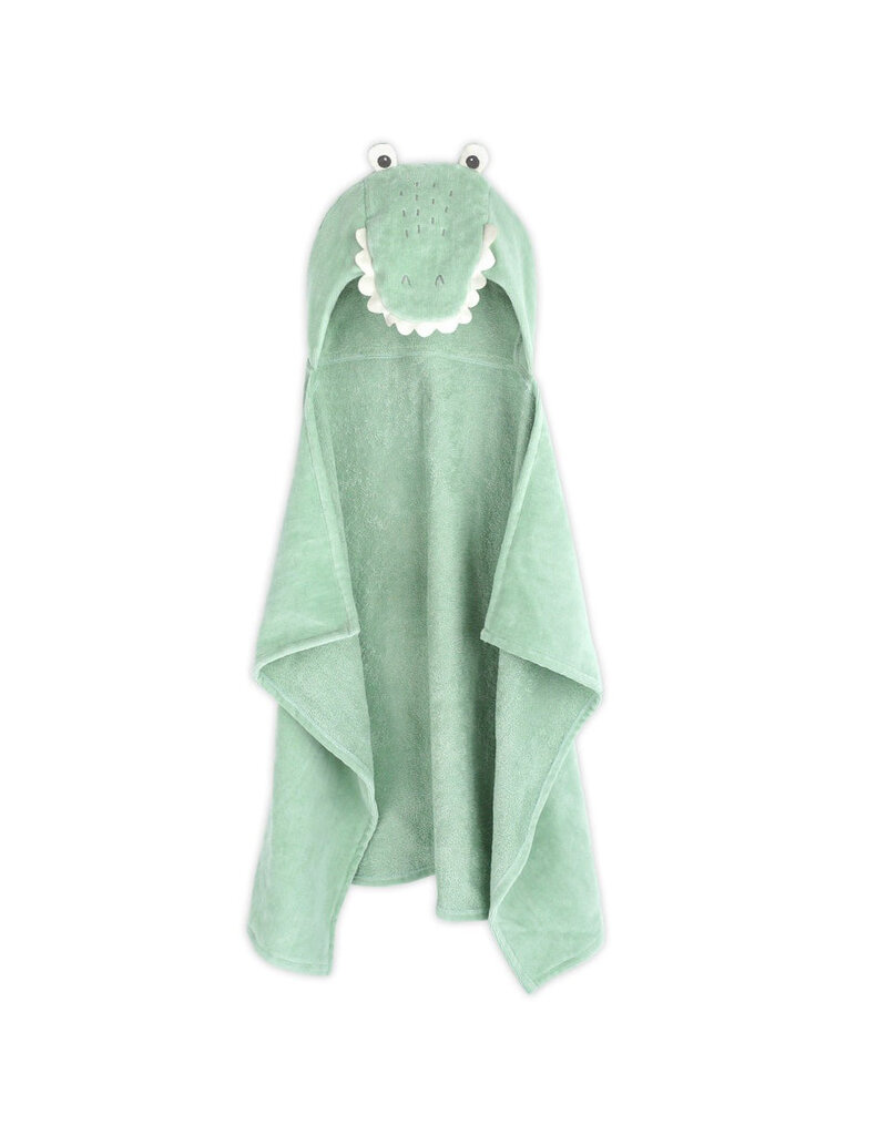 Mon Ami Alligator Hooded Towel, Green