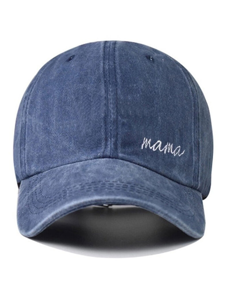 Mama Embroidered Baseball Hat, Navy