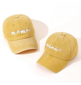 Mini Heart Embroidered Baseball Hat, Golden