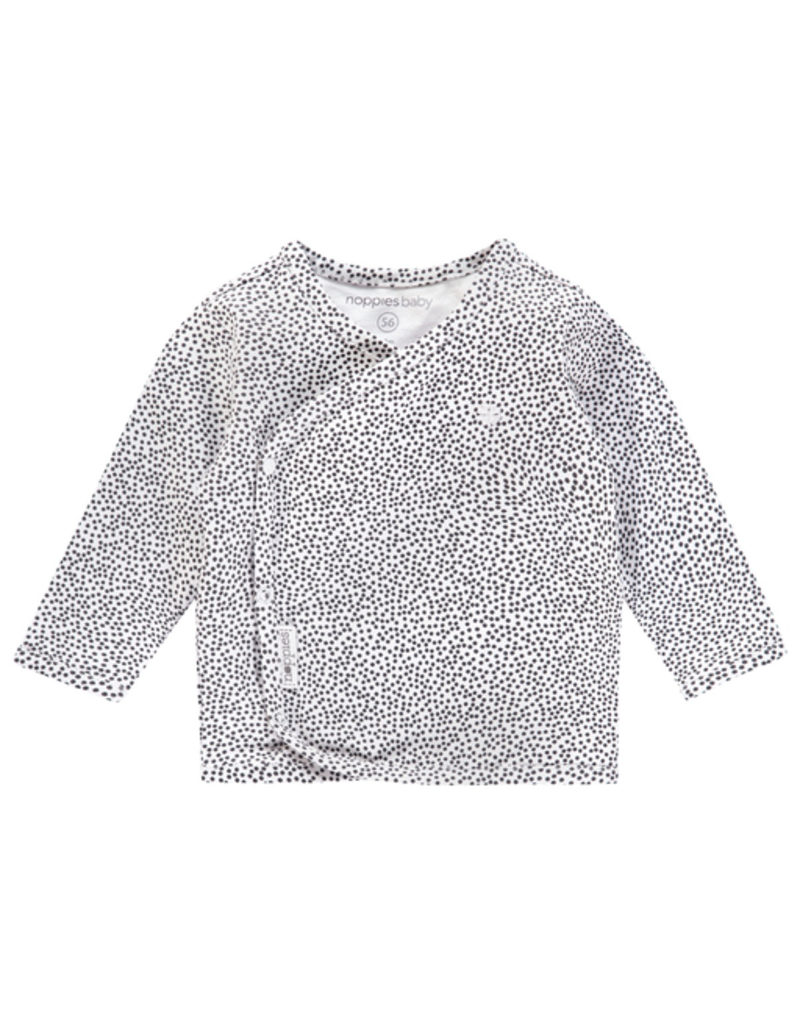Hannah Dot Organic Kimono LS - White