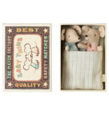 Maileg Baby Mice Twins in Matchbox (Stars & Dots)
