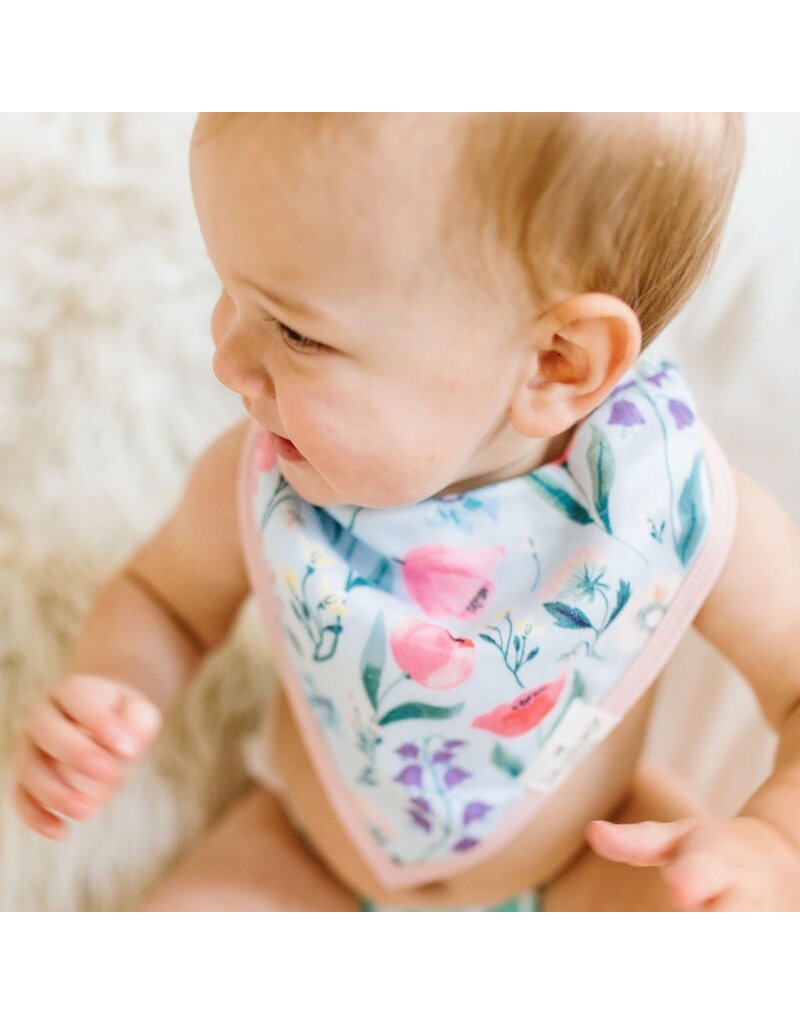 Loulou Lollipop Muslin Bandana Bib Set, Bluebell, 2pk