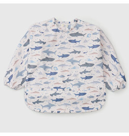 Loulou Lollipop Long Sleeve Waterproof Bib - Sharks