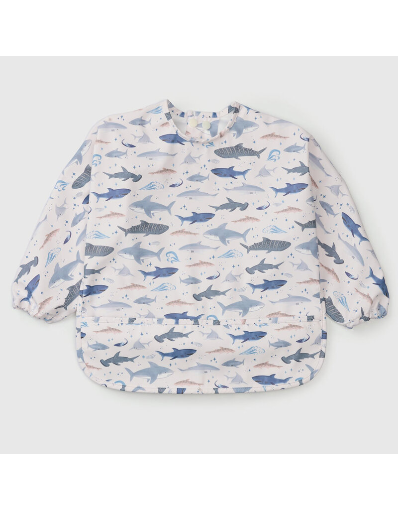 Loulou Lollipop Long Sleeve Waterproof Bib - Sharks