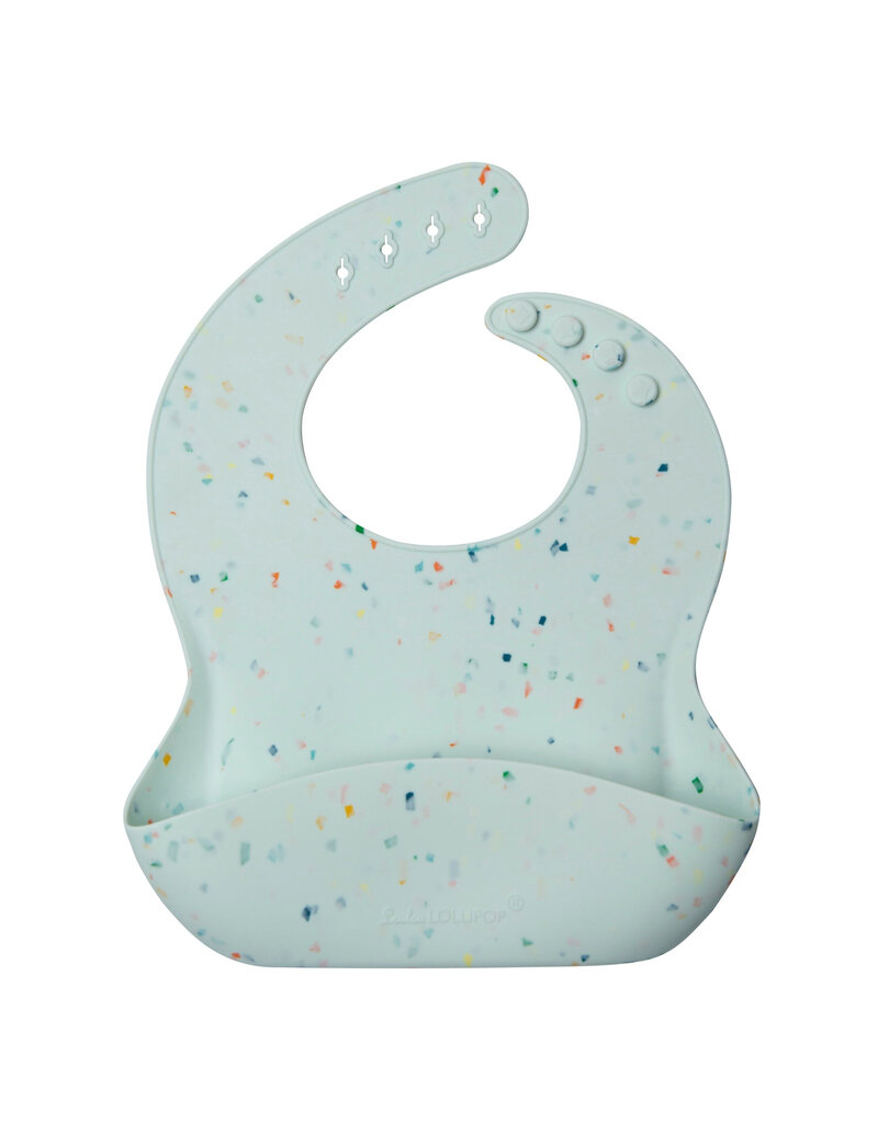 Loulou Lollipop Silicone Bib - Confetti Mint