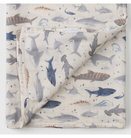 Loulou Lollipop Sharks Bamboo Swaddle
