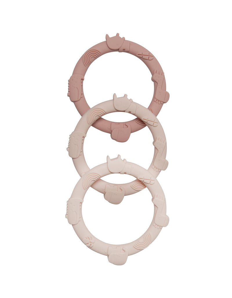 Loulou Lollipop Wild Teething Ring Set - Pink