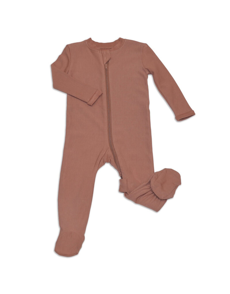 Silkberry Bamboo 2-Way Footed Zipper Sleeper, Chocolate