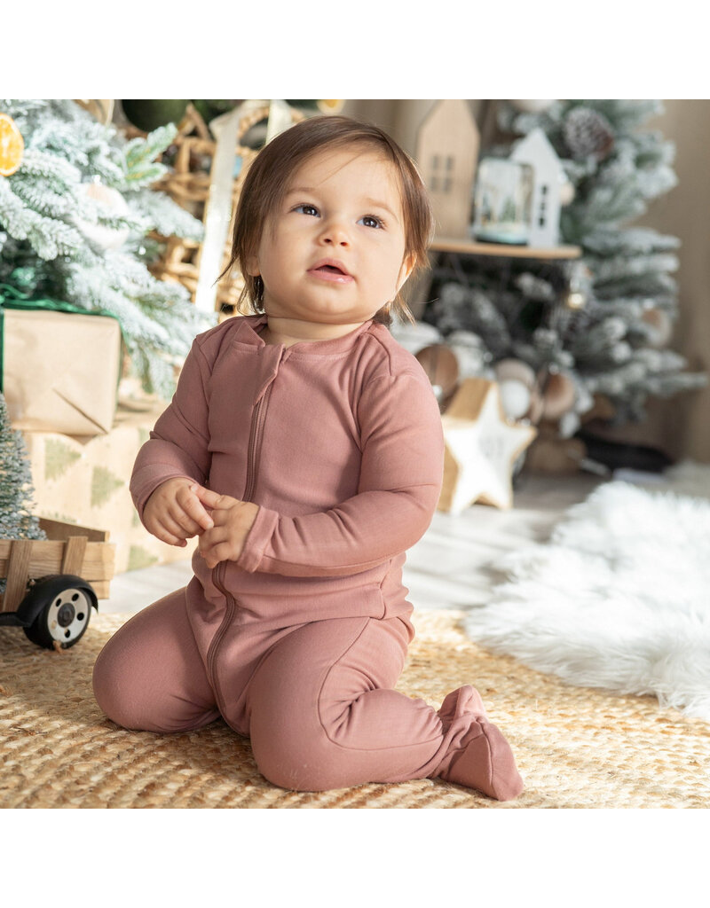 Silkberry Bamboo 2-Way Footed Zipper Sleeper, Chocolate
