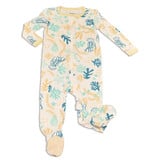 Silkberry Bamboo 2-Way Footed Zipper Sleeper, Reef