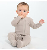 Silkberry Bamboo 2-Way Footed Zipper Sleeper, Taupe