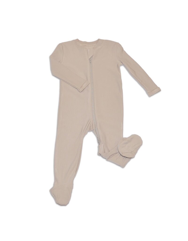 Silkberry Bamboo 2-Way Footed Zipper Sleeper, Taupe
