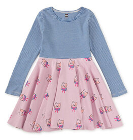 Tea Collection Bow Tie Cats Mix Twirl Dress