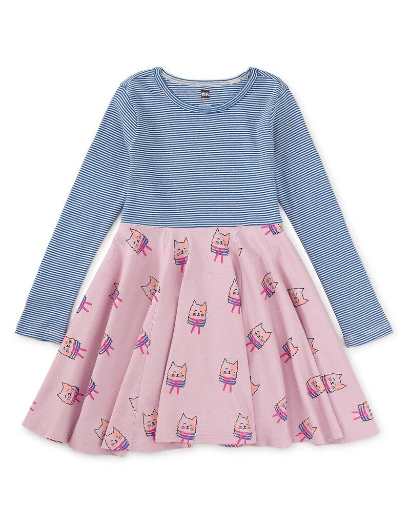 Tea Collection Bow Tie Cats Mix Twirl Dress
