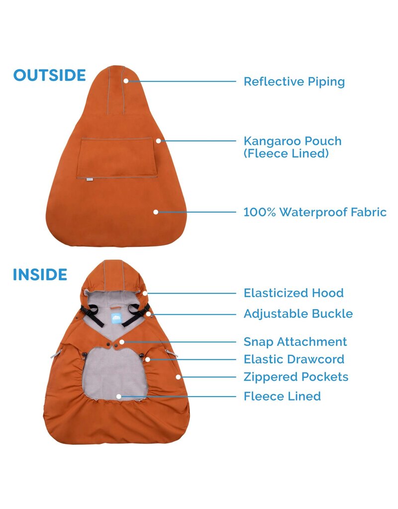 Jan and Jul Black Cozy-Dry Baby Rain Cover