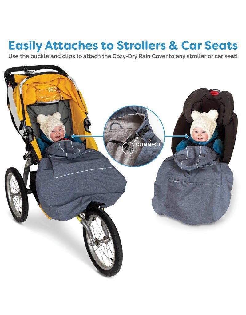 Jan and Jul Black Cozy-Dry Baby Rain Cover