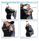 Jan and Jul Black Cozy-Dry Baby Rain Cover