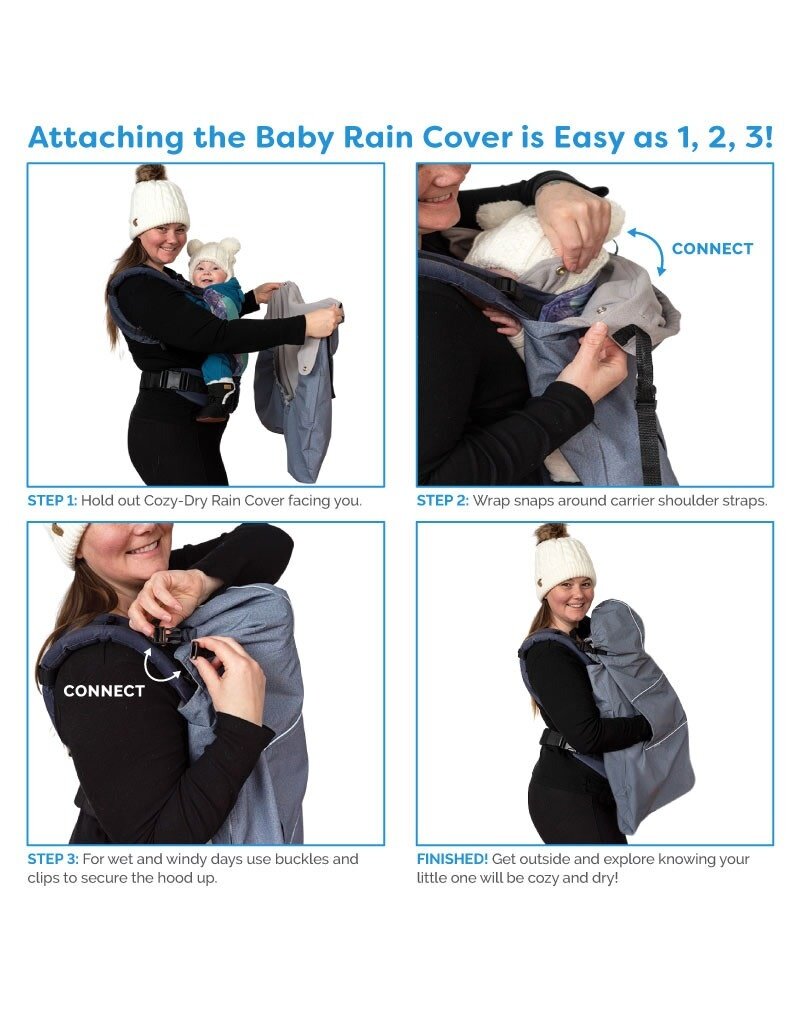 Jan and Jul Black Cozy-Dry Baby Rain Cover