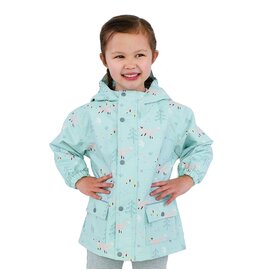 Jan and Jul Minty Forest Cozy-Dry Rain Jacket Size: 3