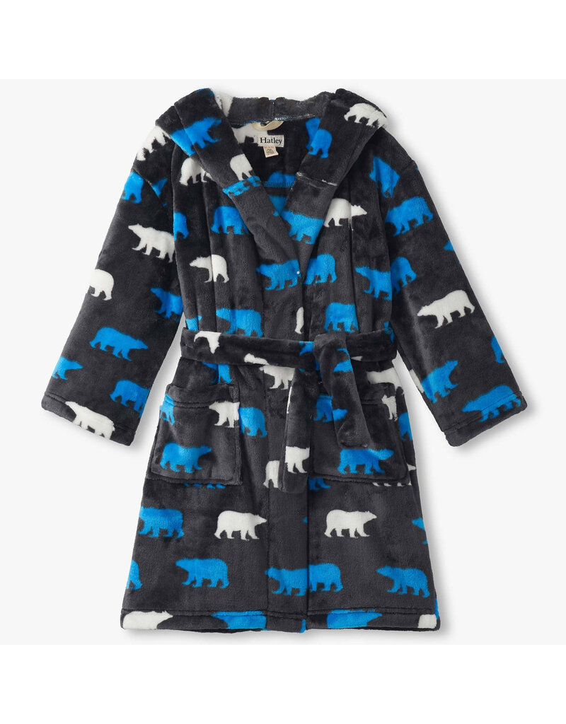 Hatley Polar Bear Silhouette Fuzzy Fleece Robe