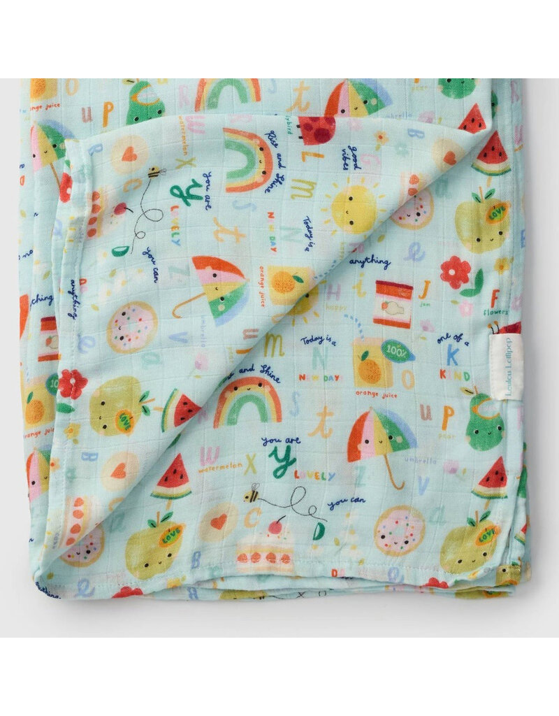 Loulou Lollipop Alphabet Smiles Bamboo Swaddle