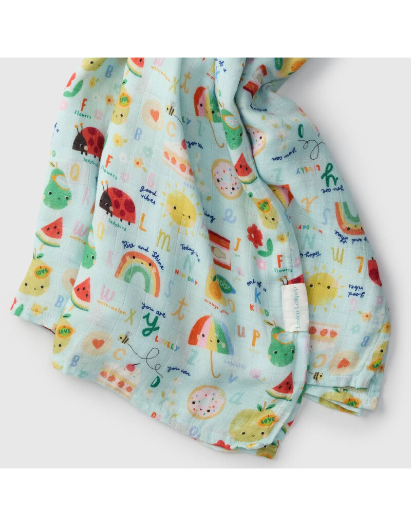 Loulou Lollipop Alphabet Smiles Bamboo Swaddle