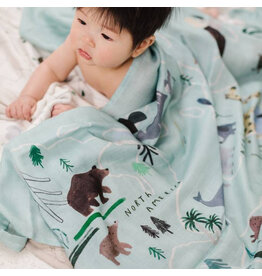 Loulou Lollipop World Map Bamboo Swaddle