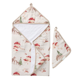 Loulou Lollipop Forest Families Hooded Towel & Cloth
