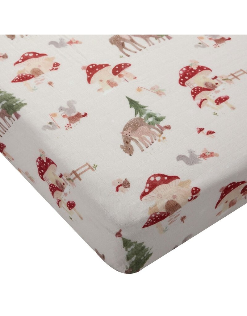 Loulou Lollipop Forest Families Fitted Crib Sheet
