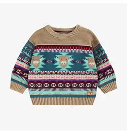 Souris Mini Beige/Blue Toddler Knit Sweater