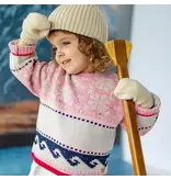 Souris Mini Pink/Navy Patterned Toddler Knit Sweater