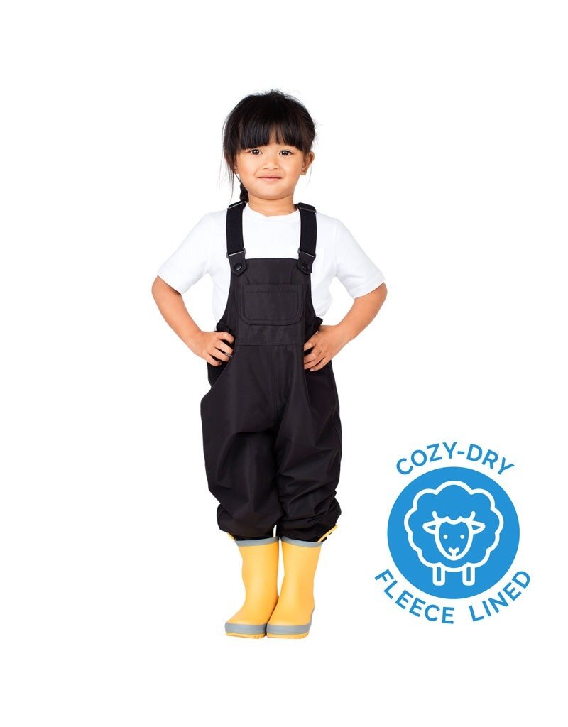 Jan and Jul Black Cozy Dry Rain Bib Pants