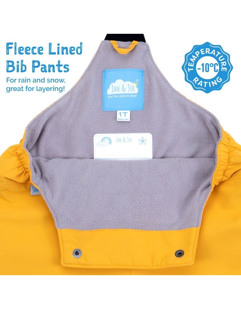 Jan and Jul Black Cozy Dry Rain Bib Pants