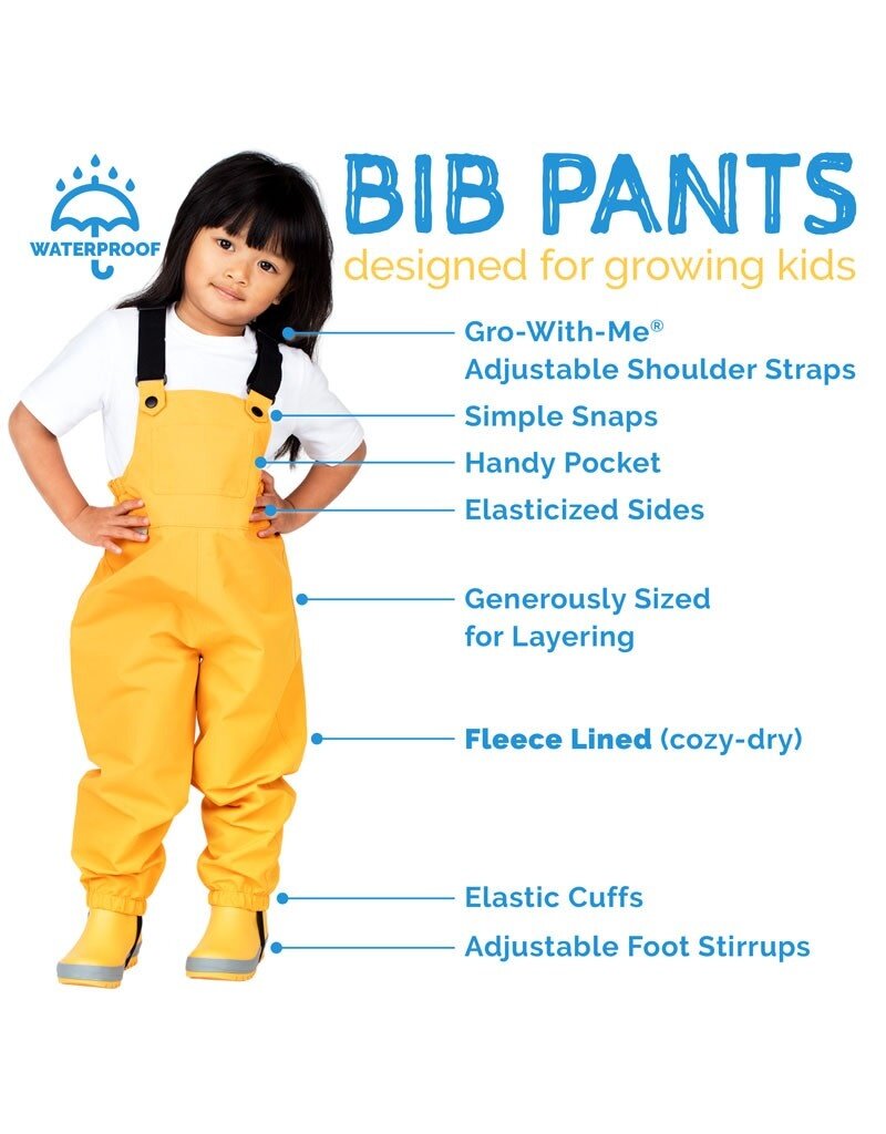 Jan and Jul Black Cozy Dry Rain Bib Pants
